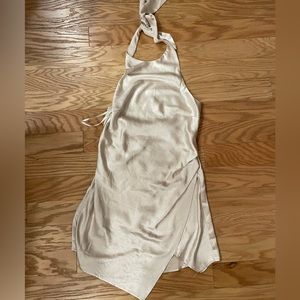 Hello molly asymmetrical champagne dress, size large